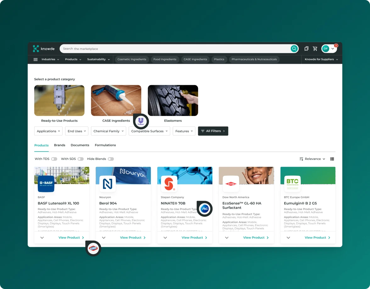 marketplace webpage UI